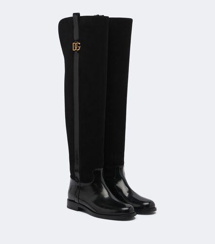 DG leather and suede over-the-knee boots - Dolce&Gabbana - Modalova