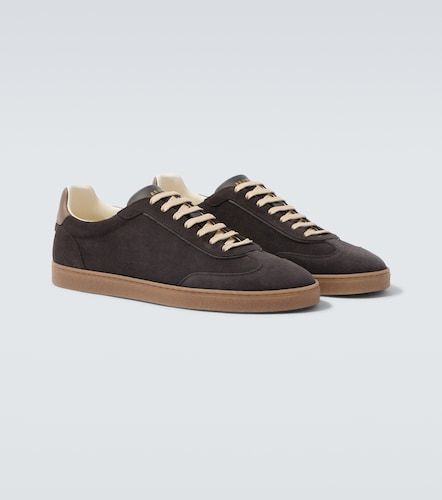 Leather-trimmed suede sneakers - Brunello Cucinelli - Modalova
