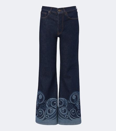 Cropped printed flared jeans - La DoubleJ - Modalova