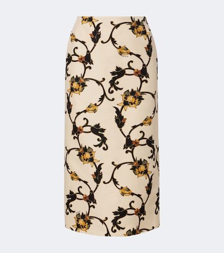 Printed wool-blend cady pencil skirt - La DoubleJ - Modalova