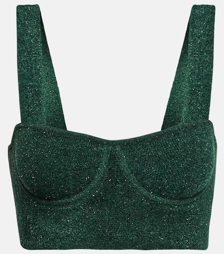 Moonlight metallic knit crop top - Galvan - Modalova