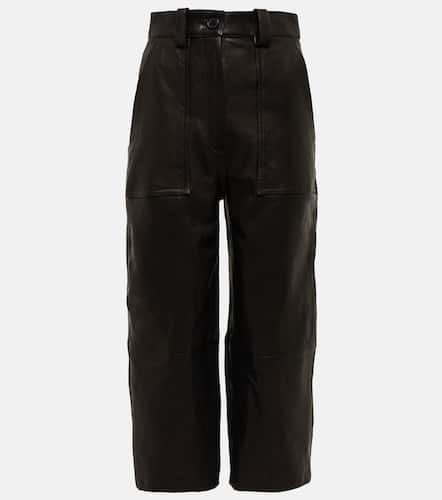 High-rise straight-leg leather pants - Khaite - Modalova