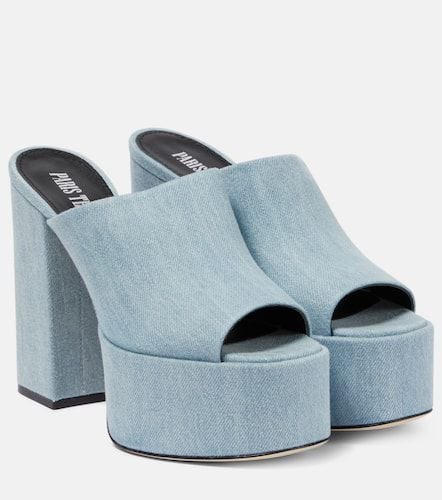 Sasha denim platform mules - Paris Texas - Modalova