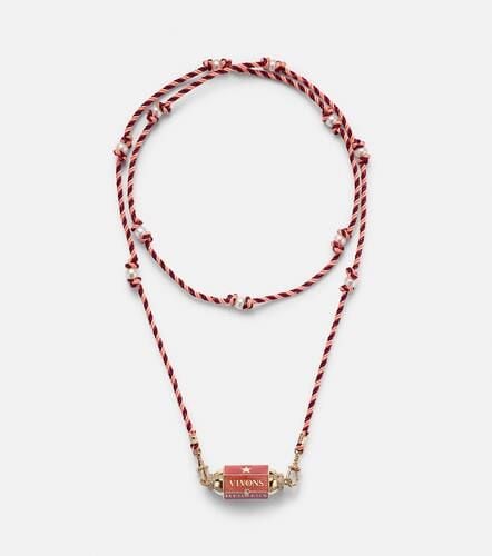 Vivons Heureux 18kt and enamel necklace with diamonds - Marie Lichtenberg - Modalova