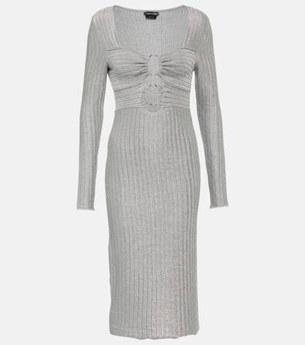 Metallic cotton and wool midi dress - Tom Ford - Modalova