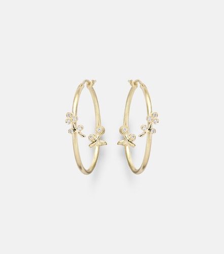 Pendientes de aro Lavender Medium de oro de 18 ct con diamantes - Ileana Makri - Modalova