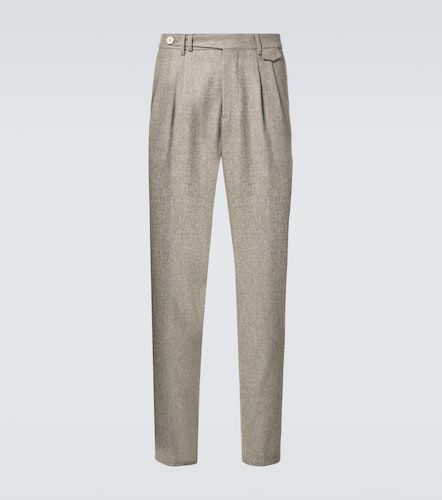 Virgin wool flannel straight pants - Brunello Cucinelli - Modalova
