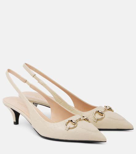 Horsebit GG 45 leather slingback pumps - Gucci - Modalova