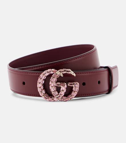 Gürtel GG Marmont aus Leder mit Kristallen - Gucci - Modalova