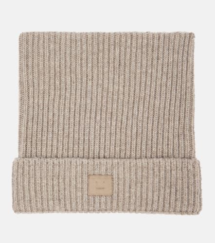 Face ribbed-knit wool-blend beanie - Acne Studios - Modalova