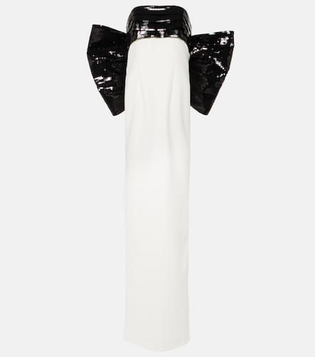 MÃ´not Sequined bow-detail off-shoulder gown - Monot - Modalova