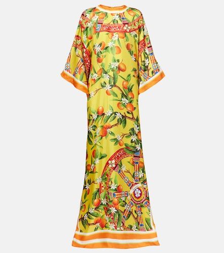 Vestido largo de seda estampado - Dolce&Gabbana - Modalova
