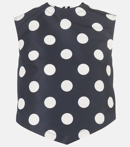 Polka-dot open-back faille crop top - Patou - Modalova