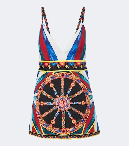 Carretto silk-blend crop top - Dolce&Gabbana - Modalova