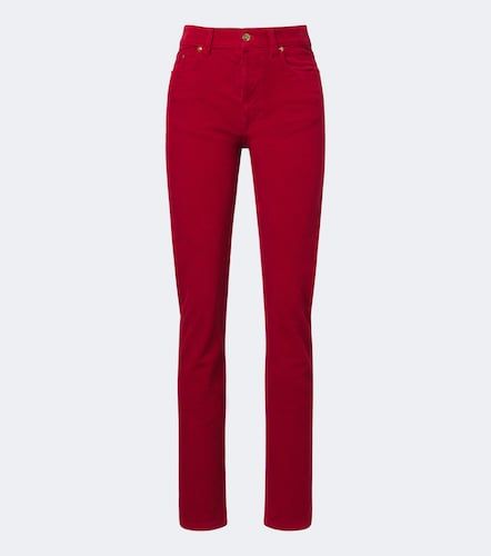 Pantalones slim de pana de algodón - Versace - Modalova