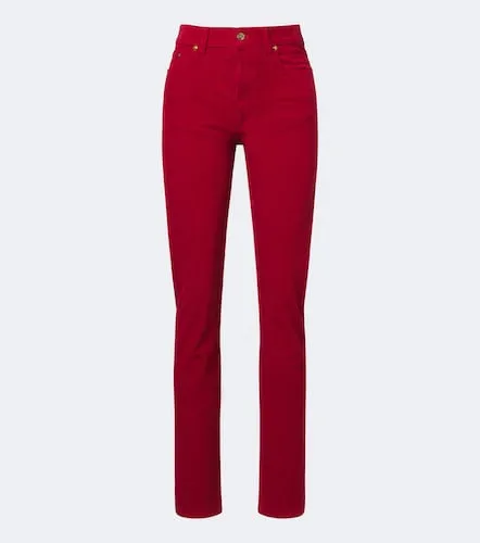 Pantaloni slim in velluto di cotone a coste - Versace - Modalova