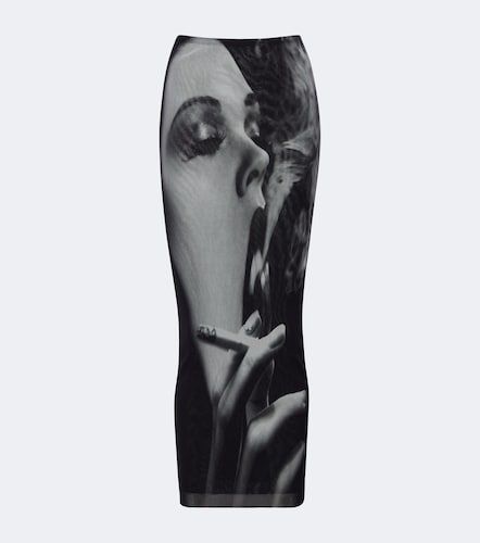 Falda midi de malla estampada - Jean Paul Gaultier - Modalova