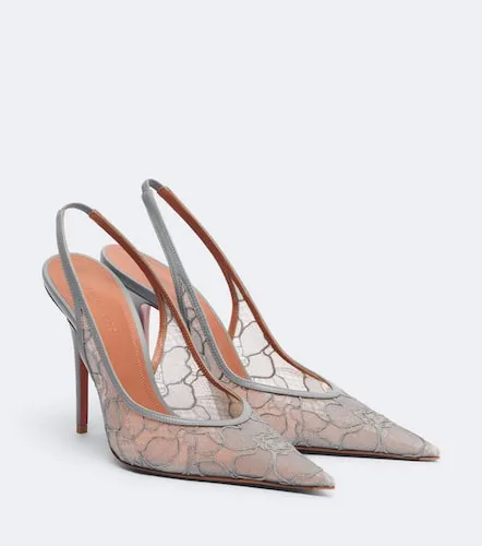 Slingback-Pumps Anok aus Spitze - Amina Muaddi - Modalova