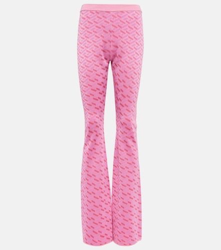 Pantaloni flared La Greca in misto seta - Versace - Modalova