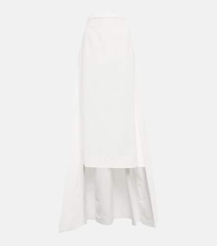 Prunella cape-detail cotton-blend midi skirt - Staud - Modalova