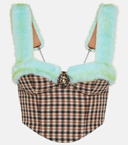 Checked wool and cotton bustier - Area - Modalova