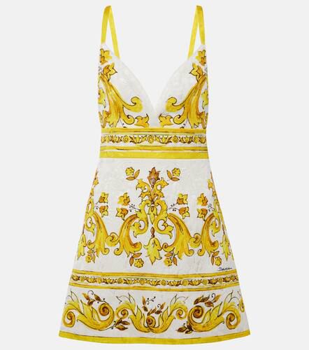 Vestido corto Majolica de algodón - Dolce&Gabbana - Modalova