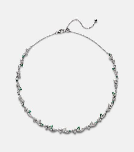 Pear Leaf 18kt white gold and enamel choker with diamonds - Kamyen - Modalova