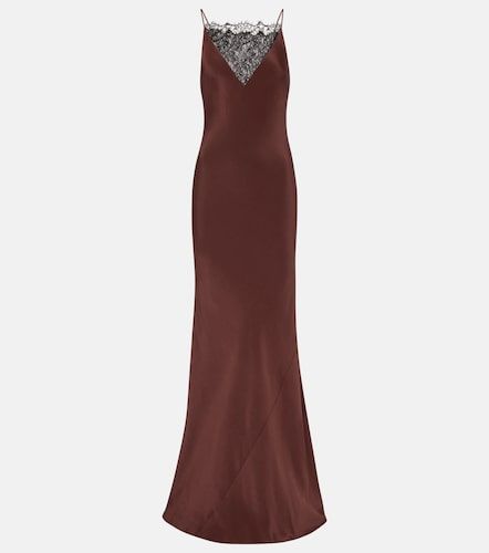 Abito lungo in raso di seta con pizzo - Roland Mouret - Modalova