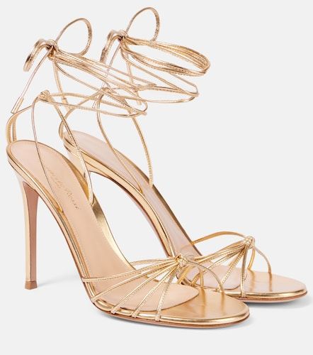 Metallic leather sandals - Gianvito Rossi - Modalova
