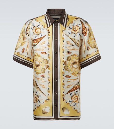 Camisa bowling de sarga de seda estampada - Dolce&Gabbana - Modalova