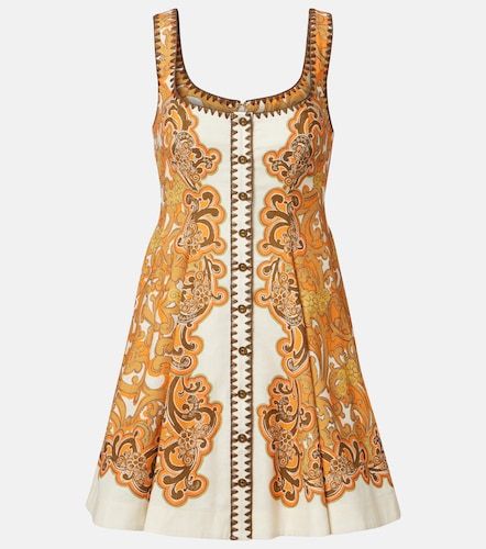 Alémais Vestido corto de lino y algodón estampado - Alemais - Modalova