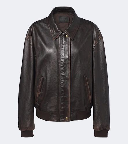Oversize Blousonjacke aus Leder - Prada - Modalova