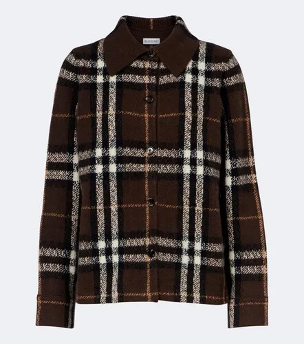 Check intarsia cashmere overshirt - Burberry - Modalova