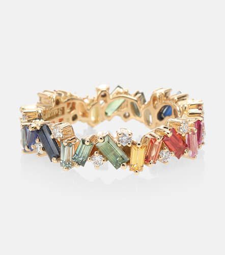 Anillo Rainbow Frenzy de oro de 18 ct, diamantes y zafiros - Suzanne Kalan - Modalova