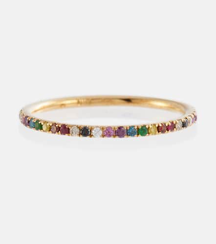 Anillo Thread Band de oro de 18 ct con diamantes, rubíes y zafiros - Ileana Makri - Modalova