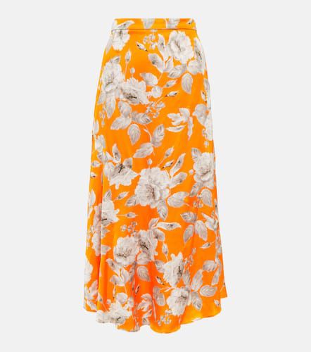 Griselda floral satin midi skirt - Erdem - Modalova