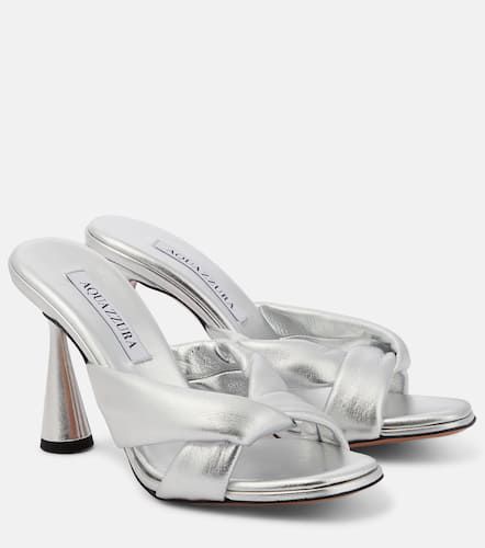 Amore 95 metallic leather mules - Aquazzura - Modalova