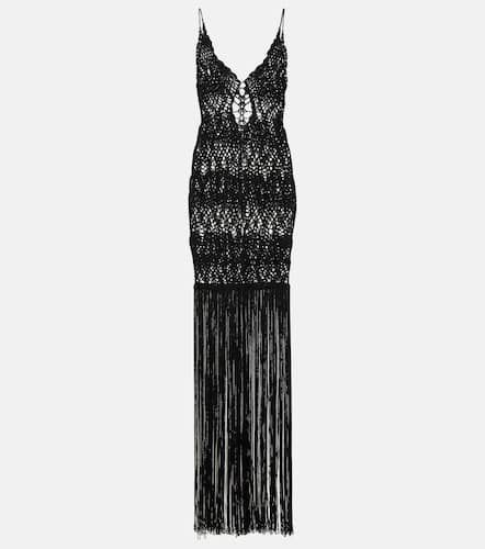 Fringed crochet maxi dress - Costarellos - Modalova