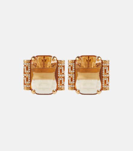Greca crystal-embellished earrings - Versace - Modalova