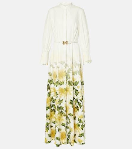 Floral cotton-blend poplin shirt dress - Oscar de la Renta - Modalova