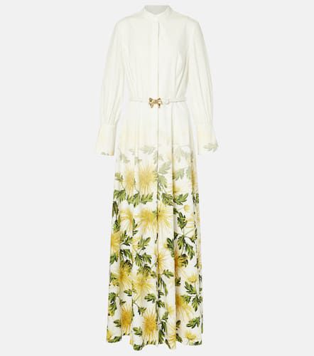 Floral cotton-blend poplin shirt dress - Oscar de la Renta - Modalova