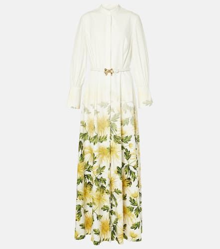 Robe chemise en coton mélangé à fleurs - Oscar de la Renta - Modalova