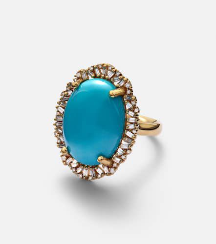 Kt ring with turquoise and diamonds - Suzanne Kalan - Modalova