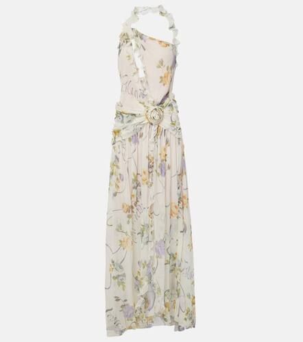 Floral silk creponne maxi dress - Blumarine - Modalova