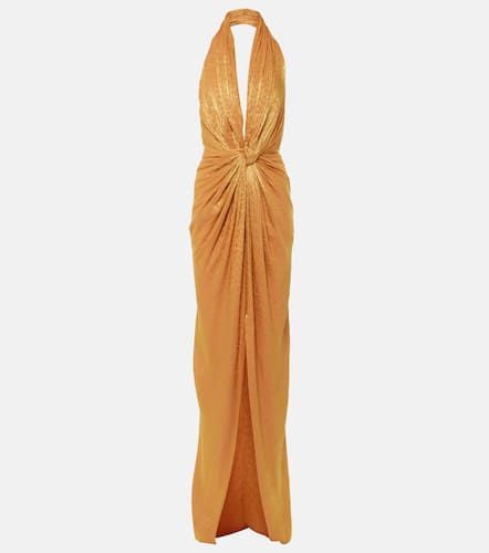 Joa gathered halterneck gown - Costarellos - Modalova