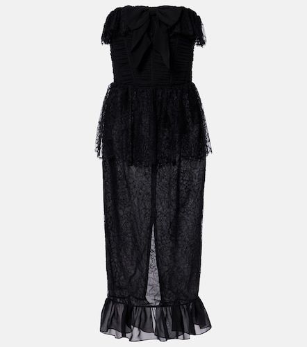 Abito bustier in georgette di pizzo e seta - Alessandra Rich - Modalova