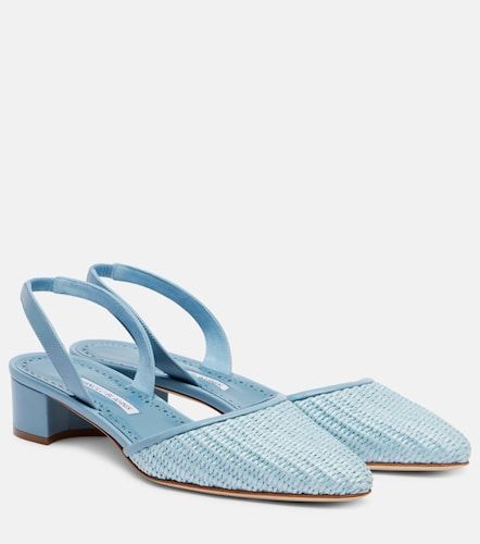 Pumps slingback Raffro in rafia - Manolo Blahnik - Modalova
