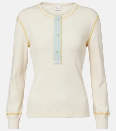 Chloé Camiseta con botones de jersey de algodón - Chloe - Modalova