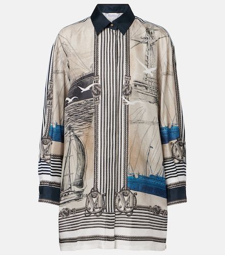 Camisa oversized de sarga de seda estampada - Max Mara - Modalova