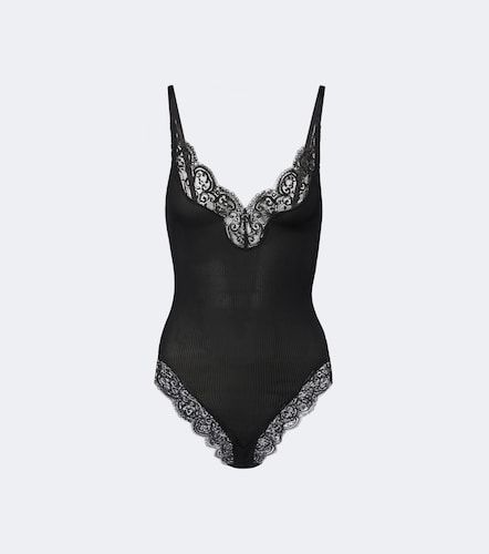 Body in seta con pizzo - Saint Laurent - Modalova
